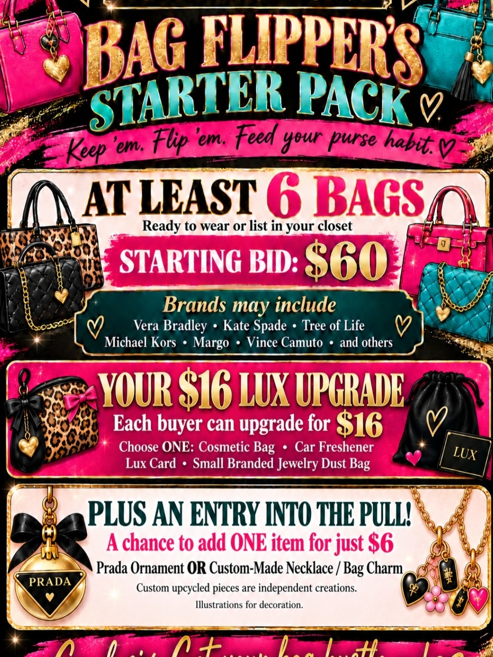 Assorted Women’s Tote Set in Leopard, Black, Pink & Teal